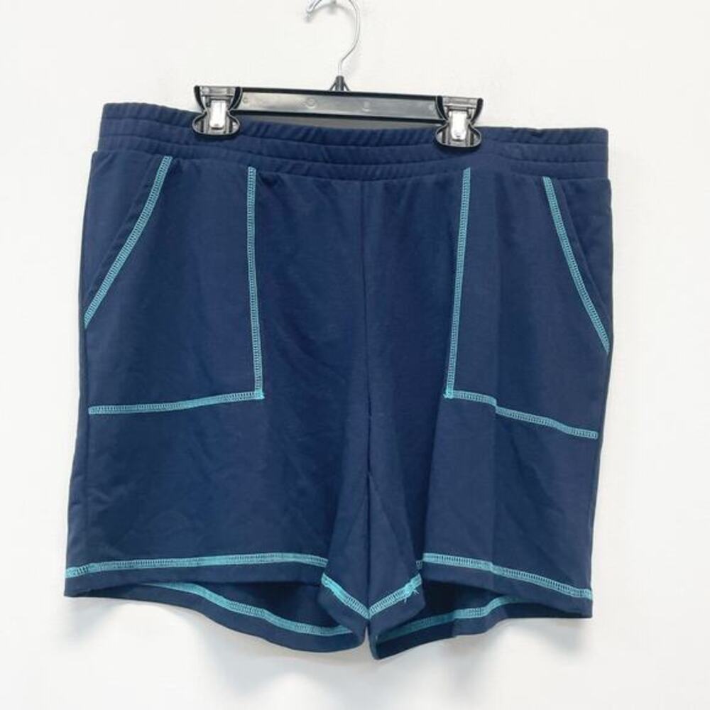 Isaac Mizrahi Live! Women's LP Blue Contrast Lining Wide Pockets Casual Shorts